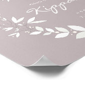 Poster Panneau Mariage Kippah personnalisable, blanc & vi (Coin)