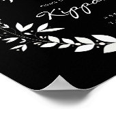 Poster Panneau Mariage Kippah personnalisable, Po blanc e (Coin)