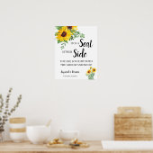 Poster Panneau Mariage latéral pour choisir un siège (Cuisine)