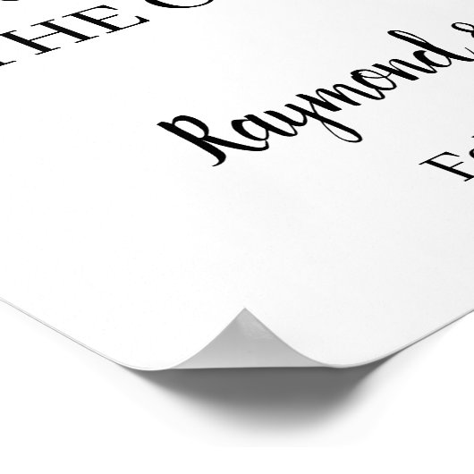 Poster Panneau Mariage latéral pour choisir un siège (Coin)