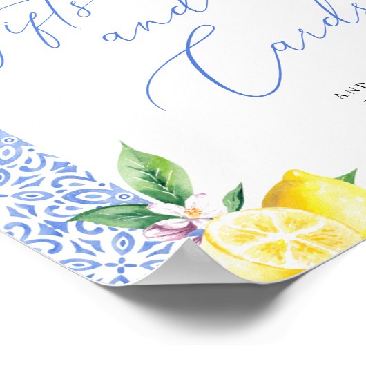 Poster Panneau Mariage Lemon Positano Cadeaux et Cartes (Coin)