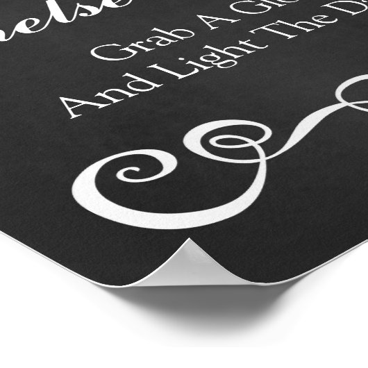 Poster Panneau mariage - Let Love Glow Mariage Chalkboard (Coin)
