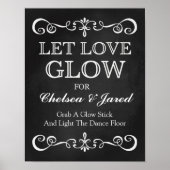 Poster Panneau mariage - Let Love Glow Mariage Chalkboard (Devant)