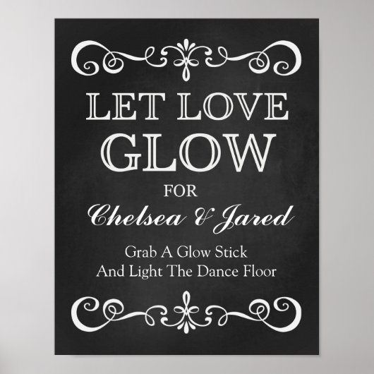 Poster Panneau mariage - Let Love Glow Mariage Chalkboard (Devant)