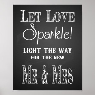 Poster Panneau mariage Let Love scintille