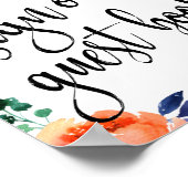 Poster Panneau mariage Livre d'hôtes Floral Aquarelle 8x1 (Coin)