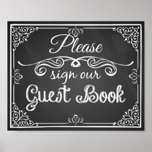 Poster Panneau mariage "Livre d'invité" imprimé
