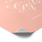 Poster Panneau Mariage Melon Pink Cartes et cadeaux (Coin)