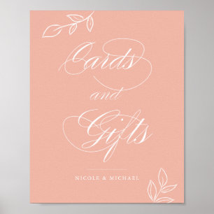 Poster Panneau Mariage Melon Pink Cartes et cadeaux