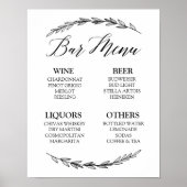 Poster Panneau mariage - Menu Bar Laurel Mariage Signer (Devant)