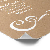 Poster Panneau mariage - Menu Barre Panneau Rustique Mari (Coin)