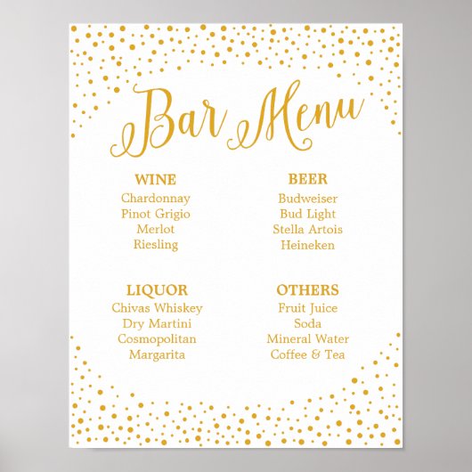 Poster Panneau mariage - Menu Confetti Panneau Mariage (Devant)