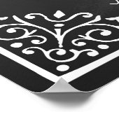 Poster Panneau mariage Merci noir & blanc (Coin)