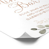 Poster Panneau Mariage Mimosa Bar à crème rouille fleurie (Coin)