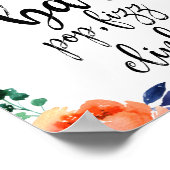 Poster Panneau Mariage Mimosa Bar Floral Aquarelle 8x10 (Coin)