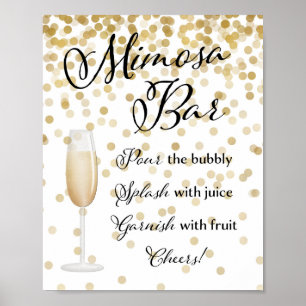 Poster Panneau Mariage Mimosa Bar Gold
