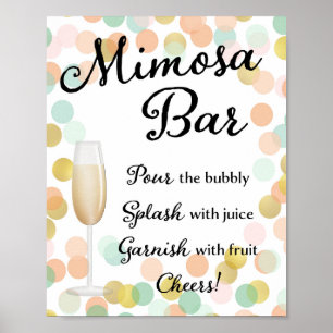Poster Panneau Mariage Mimosa Bar Gold, Rose, Mint