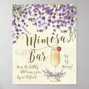 Poster Panneau Mariage Mimosa Bar Lilac lavande violette