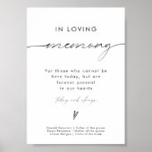 Poster Panneau Mariage minimaliste moderne dans la mémoir (Devant)