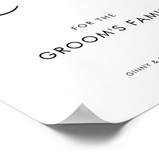 Poster Panneau Mariage minimaliste moderne Réservé (Coin)