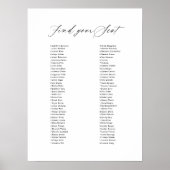 Poster Panneau Mariage moderne Trouvez votre siège Carte (Devant)