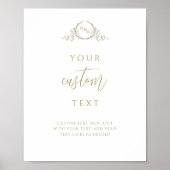 Poster Panneau Mariage Monogramme Champagne (Devant)