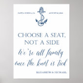 Poster Panneau mariage nautique "Prenez un siège et non u (Devant)
