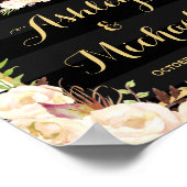 Poster Panneau Mariage noir blanc à rayures (Coin)