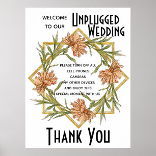 Poster Panneau Mariage non branché rose pâle