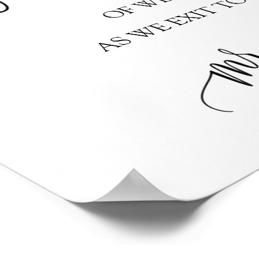 Poster Panneau mariage / Nouvelle Table Top Signal (Coin)