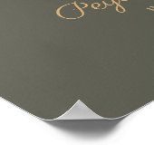 Poster Panneau Mariage Olive Green Elegant Script débranc (Coin)