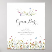 Poster Panneau Mariage Open Bar Dainty Fleurs sauvages co (Devant)
