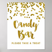 Poster Panneau Mariage ou douche à bonbons or Confetti (Devant)