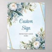 Poster Panneau Mariage Parties scintillant or couleur ble (Devant)