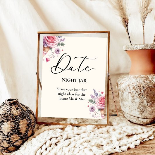 Poster Panneau mariage Pastel Crème de glace Fête des mar