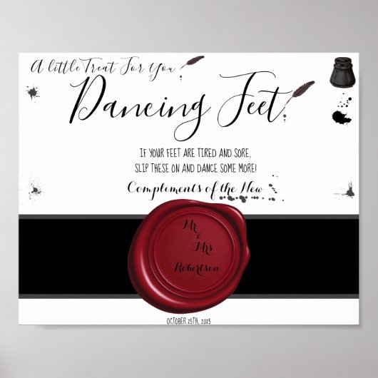 Poster Panneau Mariage Pen & Inkwell Dancing Feed Flip Fl (Devant)