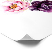 Poster Panneau Mariage Plum Burgundy Blush Floral (Coin)
