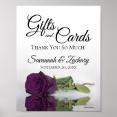 Poster Panneau Mariage Plum Violet Rose Classé Cadeaux et (Devant)