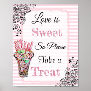 Poster Panneau mariage pour l'affiche rose du buffet de b