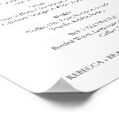 Poster Panneau Mariage Rebecca Simple Calligraphie Boisso (Coin)