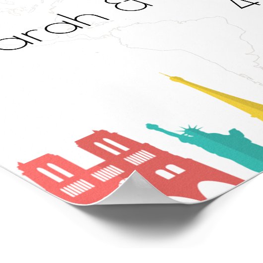 Poster Panneau Mariage Rétro, Voyage à thème (Coin)