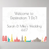 Poster Panneau Mariage Rétro, Voyage à thème (Devant)