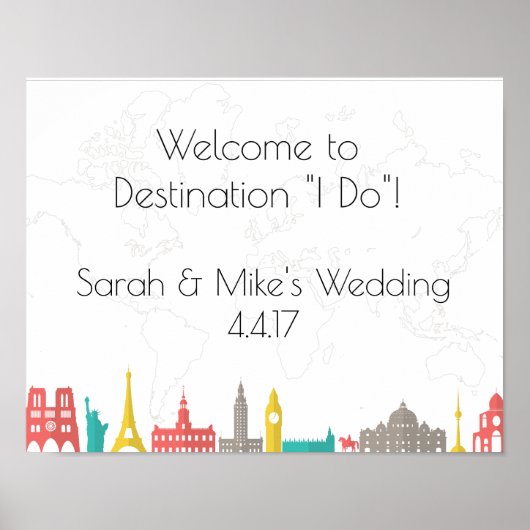 Poster Panneau Mariage Rétro, Voyage à thème (Devant)