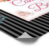 Poster Panneau Mariage Rose & Black Floral Candy Bar (Coin)