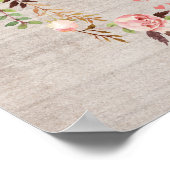 Poster Panneau Mariage Rustique Floral Cadeaux et Cartes (Coin)