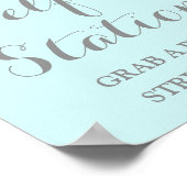 Poster Panneau Mariage Selfie Station Aquarelle rose Bleu (Coin)