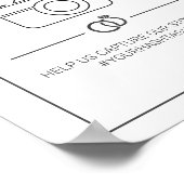 Poster Panneau Mariage Snap Moderne Minimaliste Blanc Noi (Coin)