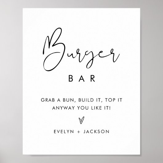 Poster Panneau Mariage STELLA Burger Bar (Devant)
