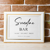 Poster Panneau Mariage Sundae Bar crème glacée