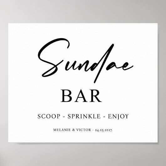 Poster Panneau Mariage Sundae Bar crème glacée (Devant)